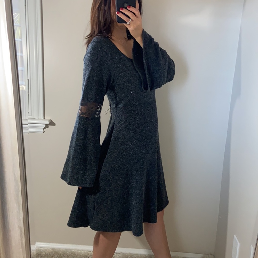 Torrid dark grey bell sleeves dress